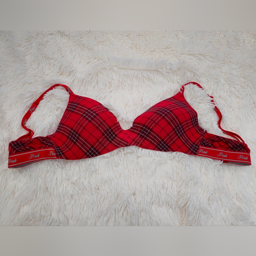 PINK Victoria's Secret Red Plaid Women's Bra